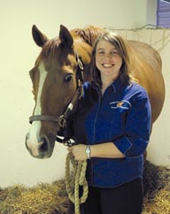 Photo of CASNR Recruitment Coordinator and "Freshman," her equine friend